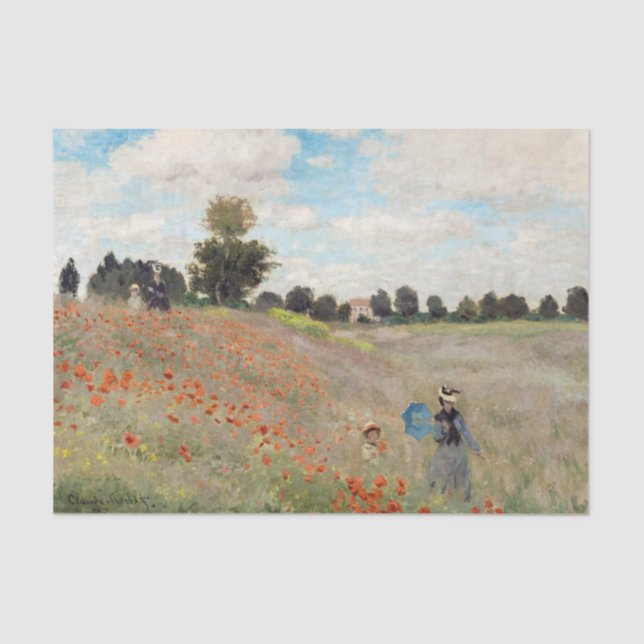 Papier Mousseline Claude Monet - Champ de pavot (Recto)
