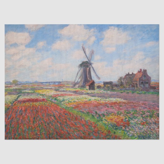 Papier Mousseline Claude Monet - Champ de Tulipes en Hollande (Recto)