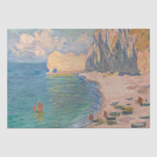 Papier Mousseline Claude Monet - Etretat : Plage et Falaise d'Amont