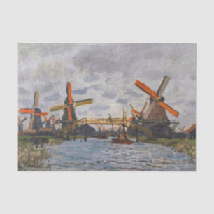 Papier Mousseline Claude Monet - Moulins près de Zaandam