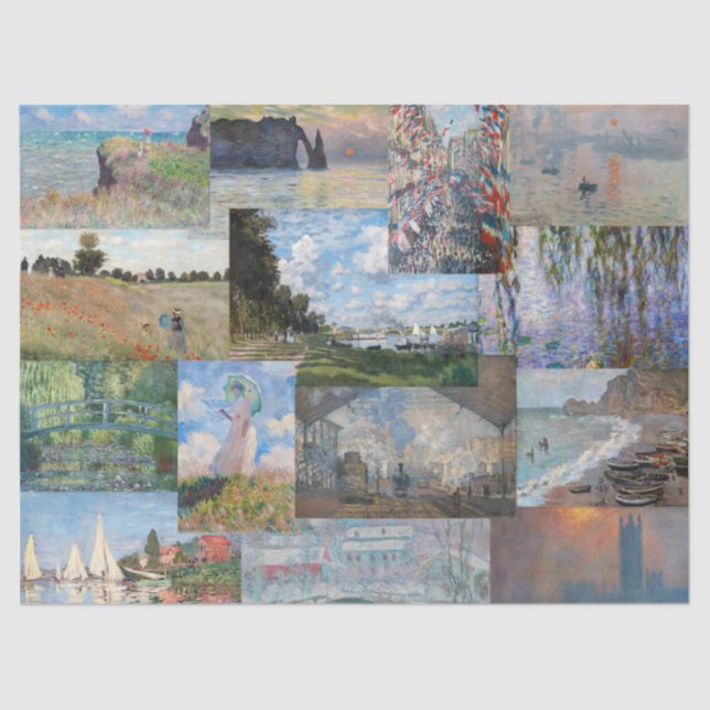 Papier Mousseline Claude Monet - Patchwork de chefs-d'oeuvre (Recto)