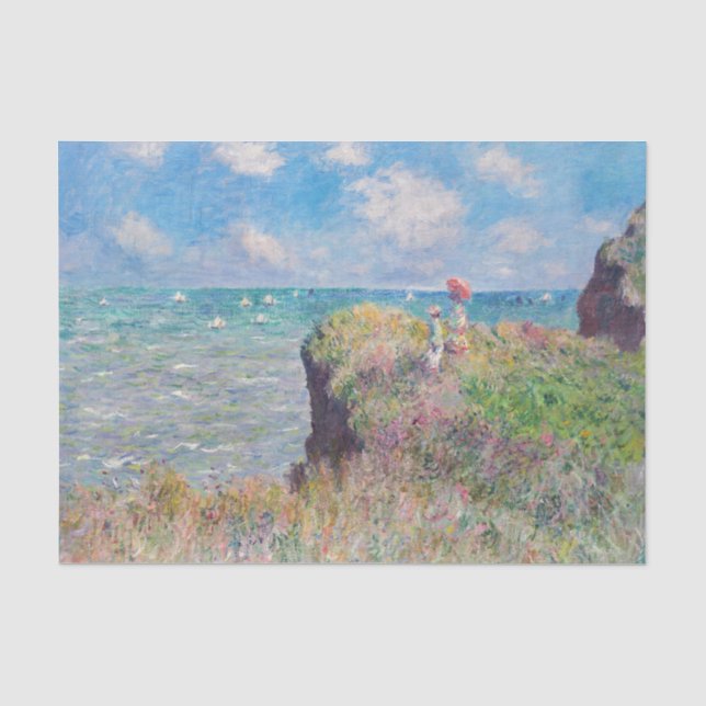 Papier Mousseline Claude Monet - Promenade Cliff à Pourville (Recto)