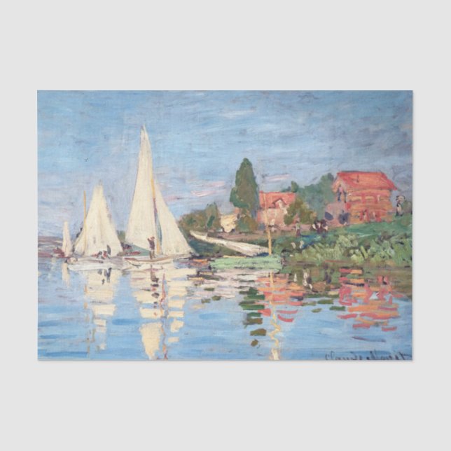 Papier Mousseline Claude Monet - Regattas à Argenteuil (Recto)