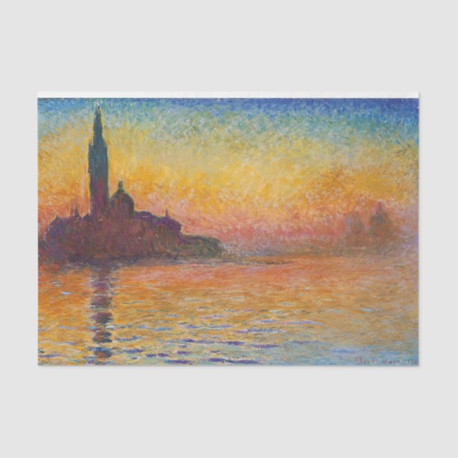 Papier Mousseline Claude Monet - San Giorgio Maggiore à Dusk (Recto)