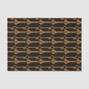 Papier Mousseline Clés d'or vintage Steampunk
