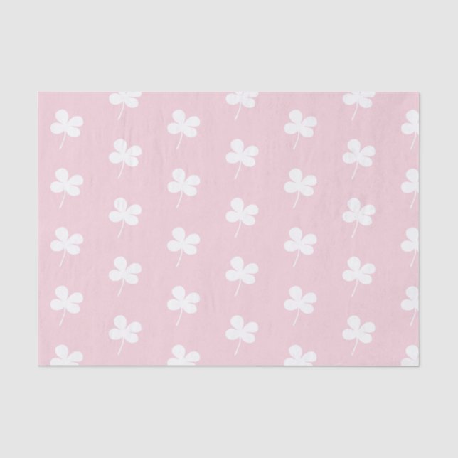 Papier Mousseline Cloches blanches sur rose (Recto)
