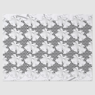 Papier Mousseline Cloches de mariage noir blanc géo