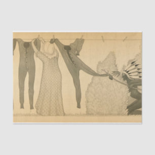 Papier Mousseline Clothesline, Savage Iowa, 1923 par Grant Wood