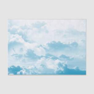 Papier Mousseline Clouds blancs floffants Ciel bleu Découpage