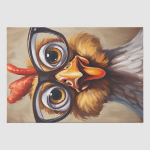 Papier Mousseline Cluck & Gasp : Découpage du visage de poulet choqu