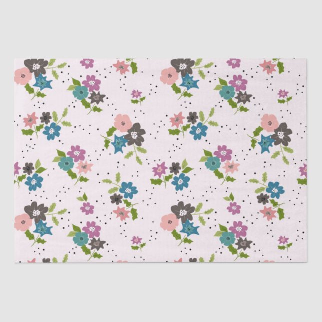 Papier Mousseline Clusters de fleurs Boho (Recto)