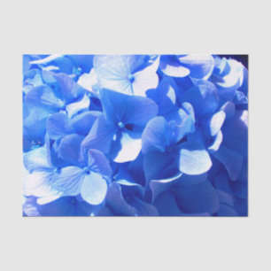Papier Mousseline Cobalt bleu floral élégant bleu hydrangées