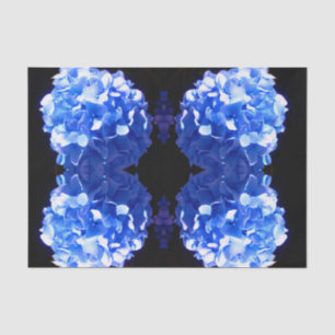Papier Mousseline Cobalt bleu floral élégant bleu hydrangées