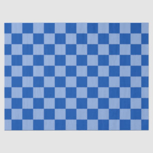 Papier Mousseline Cobalt Blue Checkerboard
