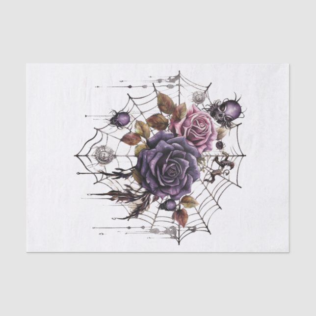 Papier Mousseline Cobweb floral gothique pour découpage (Recto)