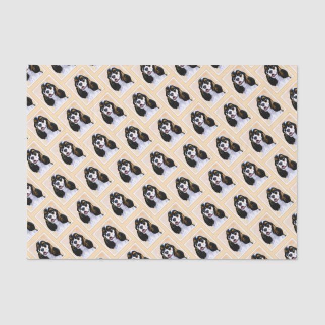 Papier Mousseline Cocker Spaniel (Parti) Peinture - Art Chien origin (Recto)