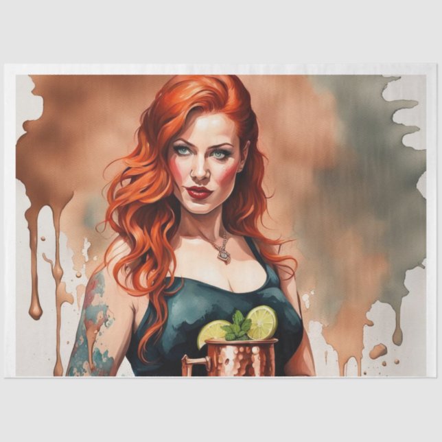 Papier Mousseline Cocktail Cuties - Moscou Mule Decoupage Papier (Recto)