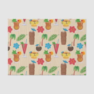 Papier Mousseline Cocktails Tiki Tropical