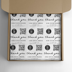 Papier Mousseline Code QR du logo d'emballage d'entreprise Merci