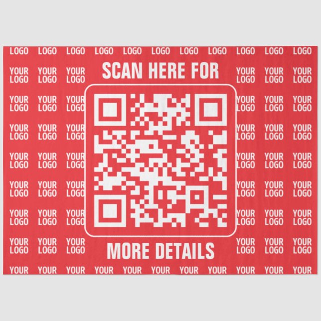 Papier Mousseline Code QR promotionnel (modifiable) avec Motif Logo (Recto)