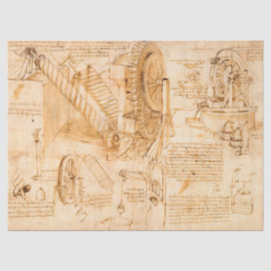 Papier Mousseline Codex Atlanticus, Machines hydrauliques de da Vinc