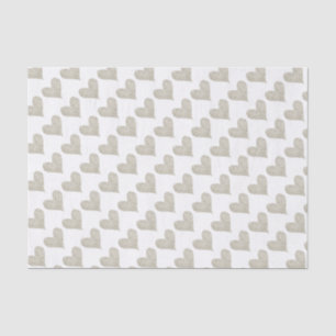 Papier Mousseline Coeur argenté de parties scintillantes