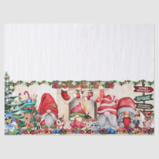 Papier Mousseline Coeur avec des Gnomes