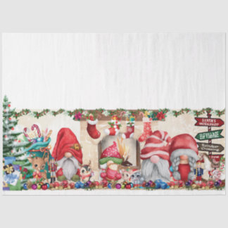 Papier Mousseline Coeur avec des Gnomes