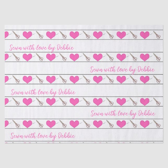 Papier Mousseline Coeur coudre Thème Personnalisé Grand (Recto)