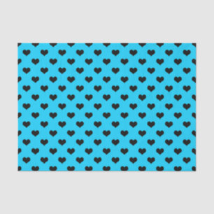 Papier Mousseline Coeur d'amour noir sur Arrière - plan bleu