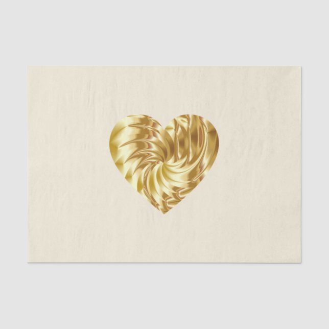 Papier Mousseline Coeur d'or (forme d'or de l'amour) (Recto)