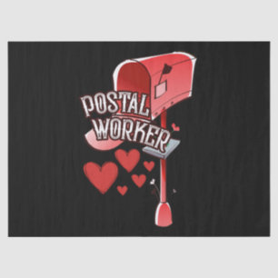 Papier Mousseline Coeur du travailleur postal - amour poste