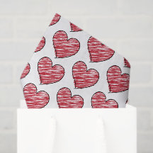 Cœur gribouillé rouge motif main dessinée minimali