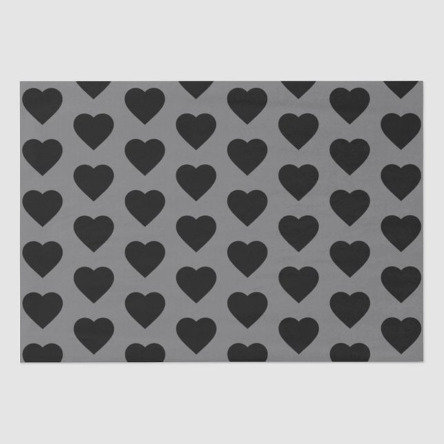 Papier Mousseline Coeur noir (Recto)