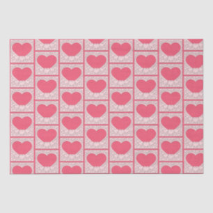 Papier Mousseline Cœur Rose Élégant Joyeuse Saint-Valentin Élégant