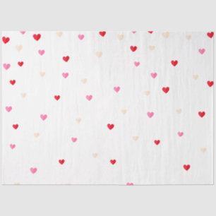 Papier Mousseline Coeur Valentine Thème Bébé Fille Douche Rouge Rose