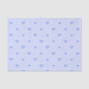 Papier Mousseline Coeurs bleus