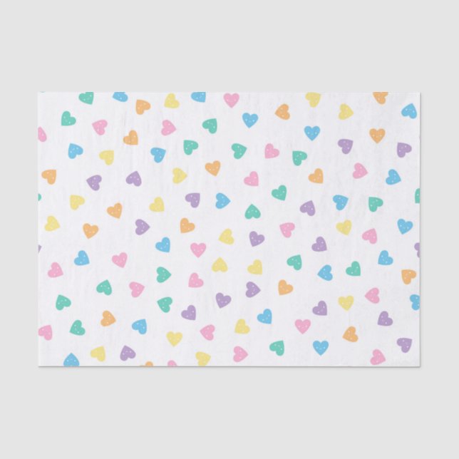 Papier Mousseline Coeurs de bonbons de Kawaii Pastel (Recto)