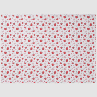 Papier Mousseline Cœurs de cerise mignons Bohème scandinave Saint-Va