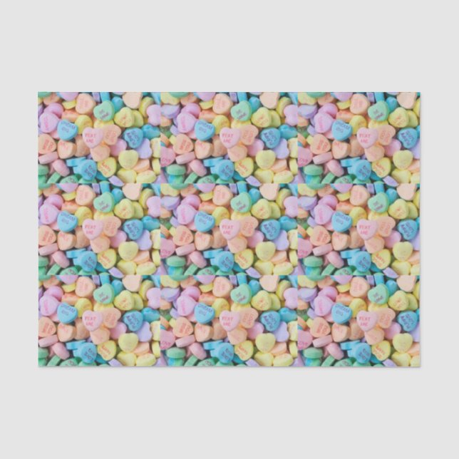Papier Mousseline Coeurs de conversation de la sucrerie de Valentine (Recto)