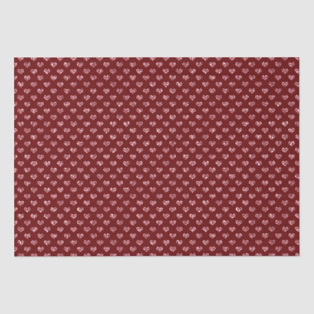 Papier Mousseline Coeurs de glam de Parties scintillant rouge (Recto)