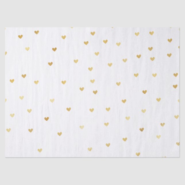 Papier Mousseline Coeurs de glamour d'or (Recto)