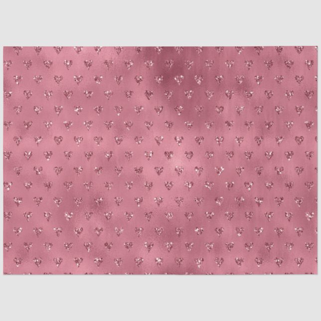 Papier Mousseline Coeurs de Parties scintillant rouge brillant (Recto)