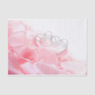 Papier Mousseline Coeurs de verre romantique Pétales Roses