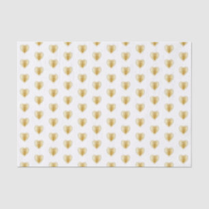 Papier Mousseline Coeurs élégants d'or blanc et de diamant