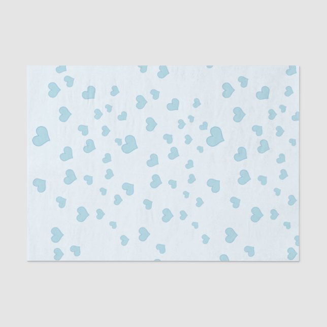 Papier Mousseline Coeurs flottants bleus (Recto)