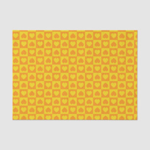 Papier Mousseline Coeurs Galore Jaune et Orange