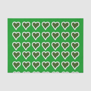 Papier Mousseline Coeurs irlandais verts