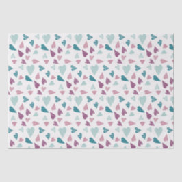 Papier Mousseline Coeurs mignons Doodle Rose Saint Valentin Rose Tur