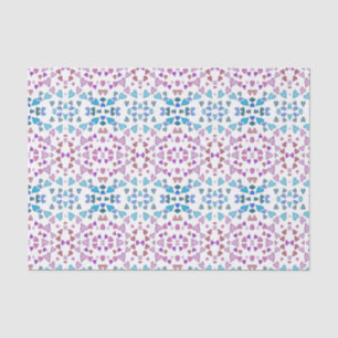 Papier Mousseline Coeurs minuscules bleu rose